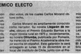 Carlos Morand, academico electo.