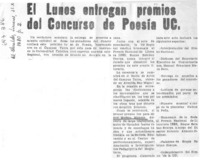 El Lunes entregan premios del Concurso de Poesía UC.