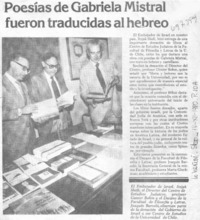 Poesías de Gabriela Mistral fueron tradicidas al hebreo.