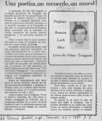 Una poetisa, un recuerdo, un mural