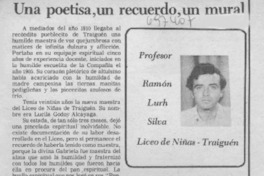 Una poetisa, un recuerdo, un mural