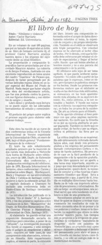 Libro de hoy. Nihilismo y violencia".