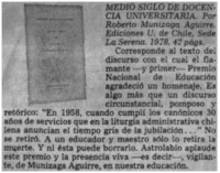 Medio siglo de docencia universitaria.