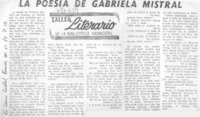 La poesía de Gabriela Mistral.