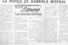 La poesía de Gabriela Mistral.