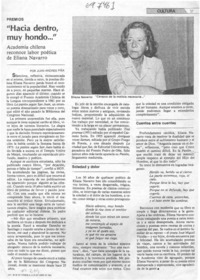 Hacia dentro, muy hondo --": [entrevista]