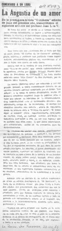 La angustia de un amor.