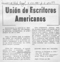 Unión de escritores americanos