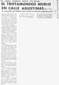 El Trotamundos murió en calle Agustinas.