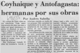 Coyhaique y Antofagasta: hermanas por sus obras