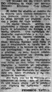 Un huaso en el viejo mundo