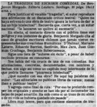 La tragedia de escribir comedias.