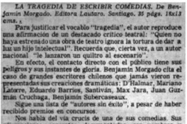 La tragedia de escribir comedias.
