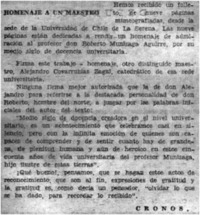 Homenaje a un maestro