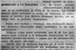 Homenaje a un maestro