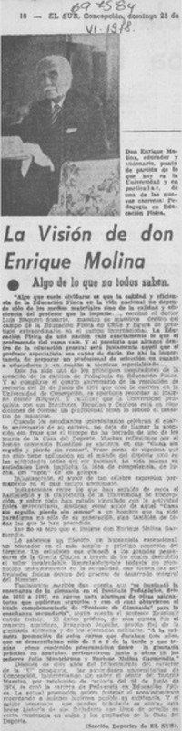 La visión de don Enrique Molina.