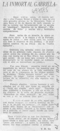 La inmortal Gabriela
