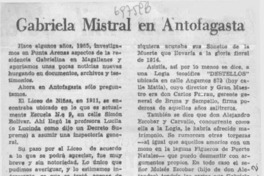 Gabriela Mistral en Antofagasta