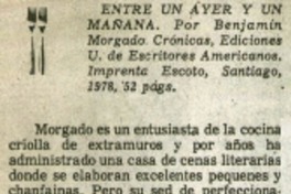 Entre un ayer y un mañana.