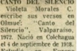 Canto del silencio.