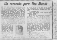 Un Recuerdo para Tito Mundt.