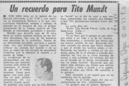 Un Recuerdo para Tito Mundt.