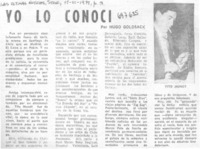 Yo lo conocí
