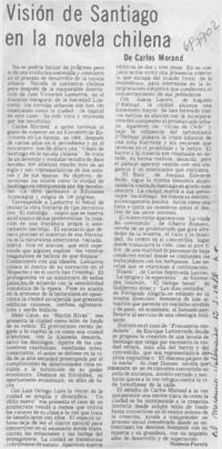 Visión de Santiago en la novela chilena