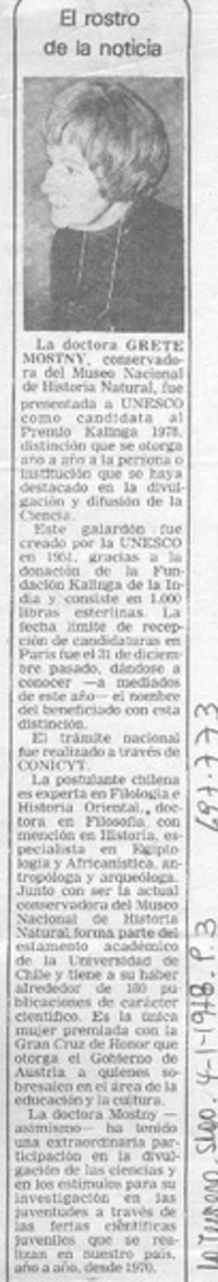 La Doctora Grete Motsny.