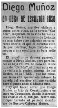 Diego Muñoz en obra de escultor ruso.