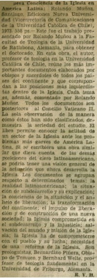 Nueva conciencia de la iglesia en América Latina