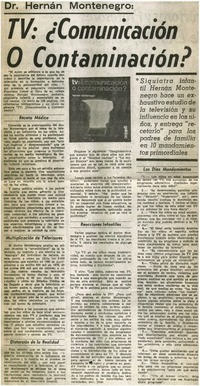 TV: ¿comunicación o contaminación?.