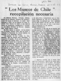 "Los Museos de Chile" recopilación necesaria.