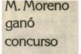 M. Moreno ganó concurso de poesía.
