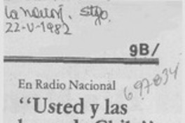 Usted y las letras de Chile".