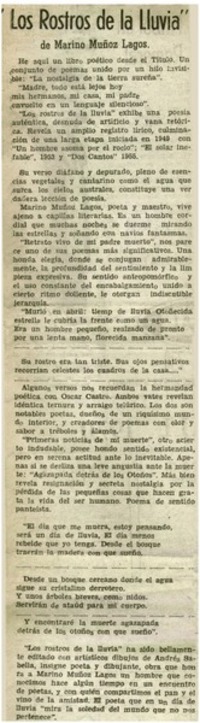 Los rostros de la lluvia