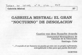 Gabriela Mistral, el gran "nocturno" de Desolación