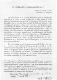 La locura en Gabriela Mistral