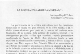 La locura en Gabriela Mistral