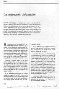 La instrucción de la mujer.