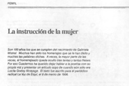 La instrucción de la mujer.