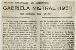 Gabriela Mistral (1951)