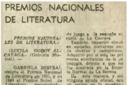 Premios nacionales de literatura