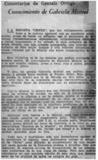 Conocimiento de Gabriela Mistral