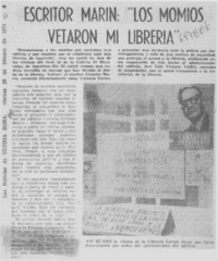 Escritor Marín: "Los momios vetaron mi librería".