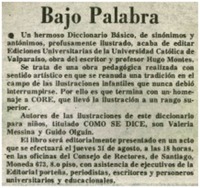 Bajo palabra.