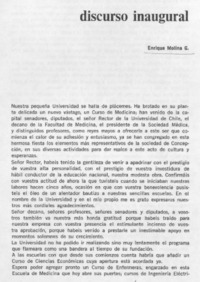 Discurso inaugural.