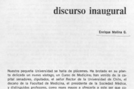 Discurso inaugural.