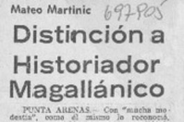 Distinción a historiador magallánico.