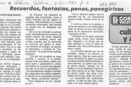 Recuerdos, fantasías, penas, panegíricos